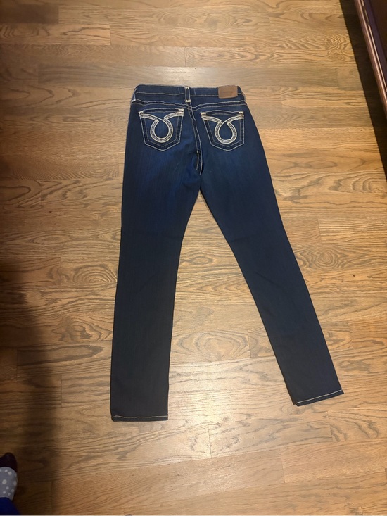 Denim - Big Star Navy Blue Women's Skinny Jeans with Signature Back Stitching